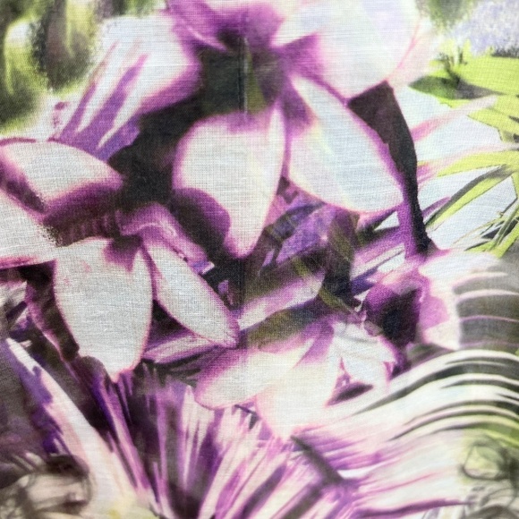 CJ Banks purple floral lightweight gauze blouse top 1X - Picture 5 of 13